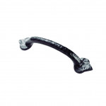 Carlisle Brass Antique Black Fleur-de-Lys Hammered Cabinet D Pull Handle - 102mm Centre to Centre