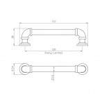 Carlisle Brass Pipe Cabinet Handle 128mm Centre to Centre