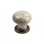 Carlisle Brass Porcelain Mushroom Pattern Cupboard Knob 36mm Ø