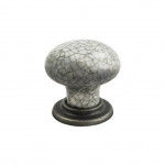 Carlisle Brass Porcelain Mushroom Pattern Cupboard Knob 36mm Ø