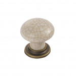 Carlisle Brass Porcelain Mushroom Pattern Cupboard Knob 36mm Ø