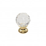 Carlisle Brass Clear Faceted Cupboard Knob 25mm Ø