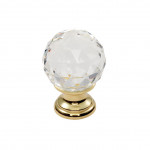 Carlisle Brass Clear Faceted Cupboard Knob 40mm Ø