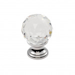 Carlisle Brass Clear Faceted Cupboard Knob 40mm Ø