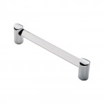 Carlisle Brass Bar Cabinet Handle 160mm Centre to Centre - Clear Acrylic & Chrome