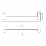 Carlisle Brass Bar Cabinet Handle 224mm Centre to Centre - Satin Nickel Plate