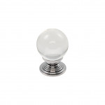 Carlisle Brass Clear Ball Cupboard Knob on Polished Chrome Plate Base