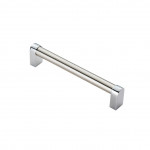 Carlisle Brass Bauhaus Cabinet Handle Satin Nickel Plate / Polished Chrome Plate - 177mm & 336mm overall lengths available