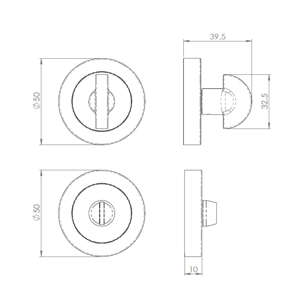 Carlisle Brass Turn and Release 50mm Ø | Poole Waite & Co. Ltd.