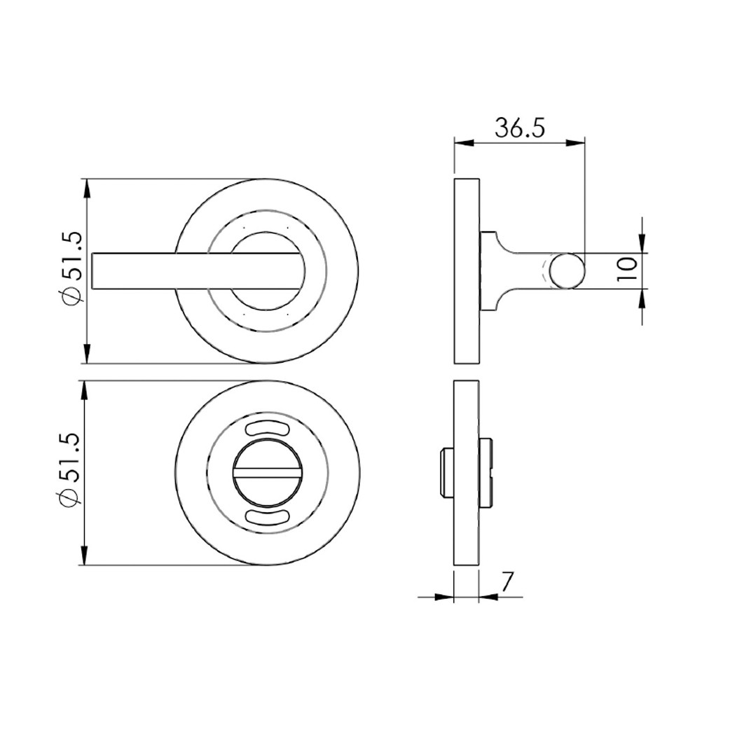 Carlisle Brass Eurospec Steelworx SWL Disabled Round Thumbturn 51.5mm Ø ...