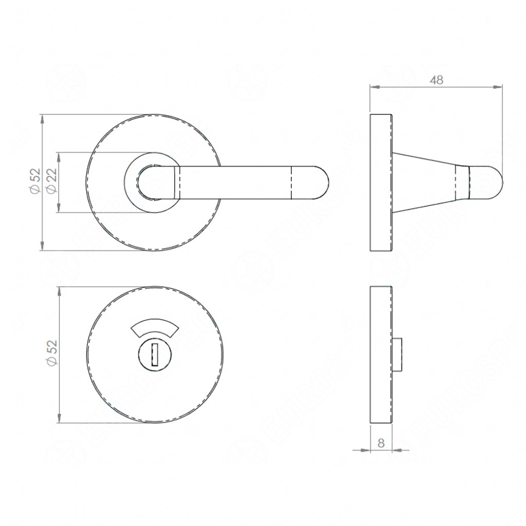 Carlisle Brass Eurospec Aluminium Disabled Thumbturn And Release 52mm Ø