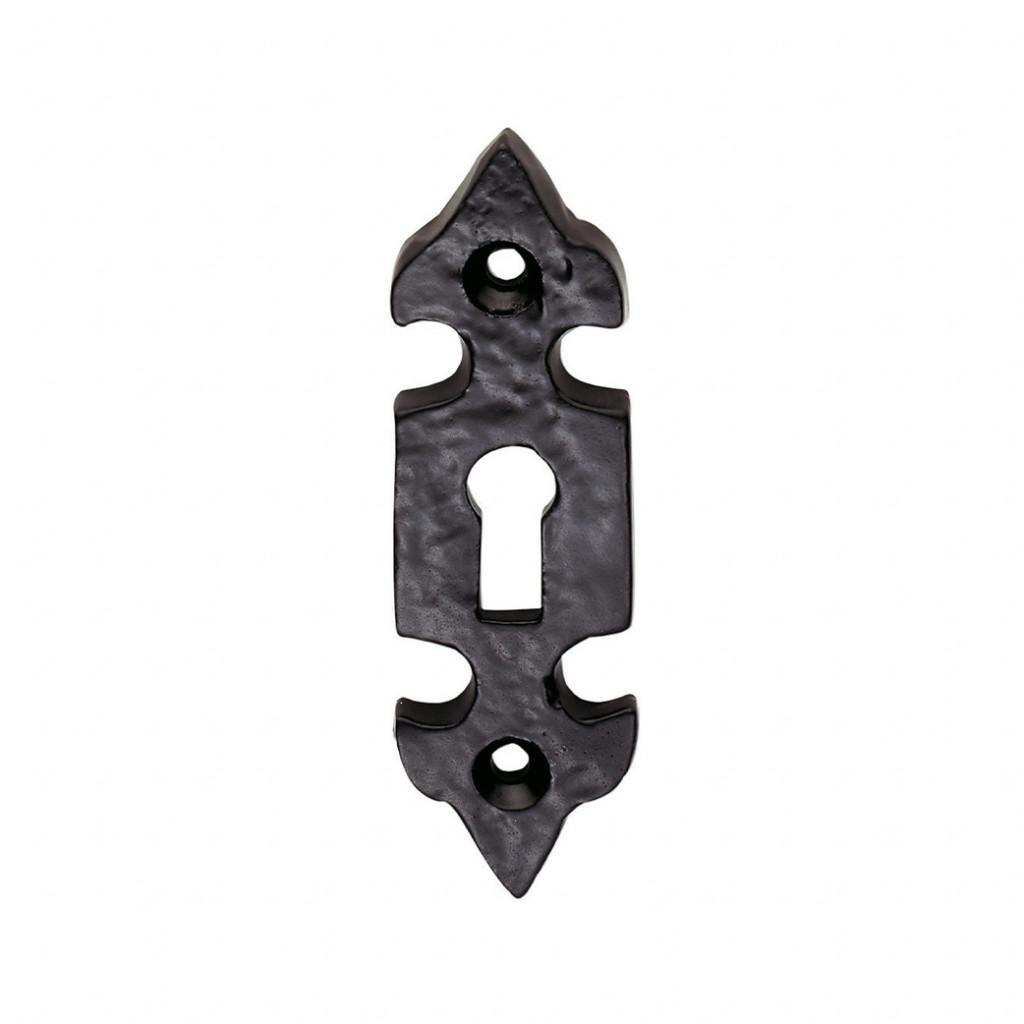 Carlisle Brass Standard Keyhole Profile Fleur-de-Lys Escutcheon Antique Black 82mm x 29.5mm