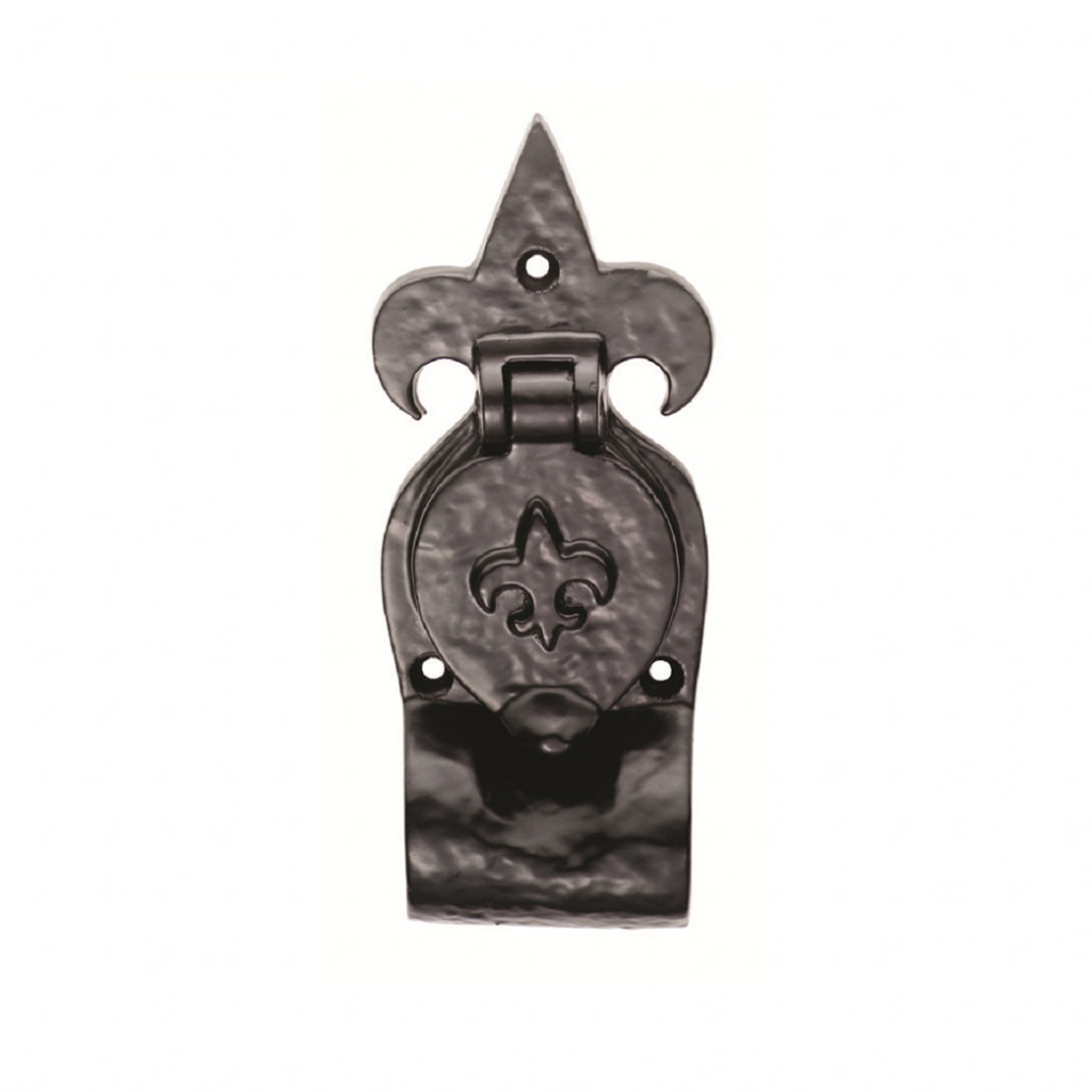 Carlisle Brass Fleur-de-Lys Rim Cylinder Pull Antique Black 140mm x 62.5mm