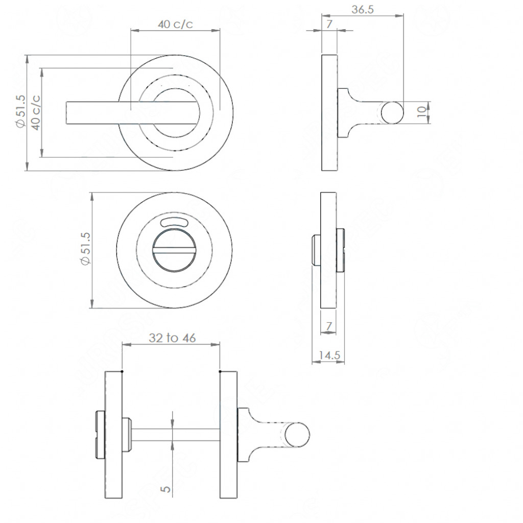 Carlisle Brass Eurospec Steelworx SWL Disabled Thumbturn with Indicator ...