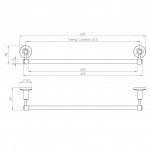 Carlisle Brass Tempo Single Towel Rail 525mm - Polished Chrome Plate