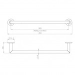 Carlisle Brass Single Towel Rail 450mm