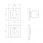 Carlisle Brass Eurospec Square Thumbturn and Release with Indicator 52mm x 52mm - Satin Stainless Steel