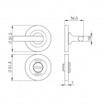 Carlisle Brass Eurospec Steelworx SWL Disabled Round Thumbturn 51.5mm Ø - Satin Stainless Steel/Polished Stainless Steel