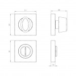 Carlisle Brass Serozzetta Square Turn and Release 51mm x 51mm