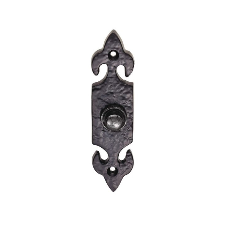 Carlisle Brass Fleur–de–Lys Bell Push Antique Black