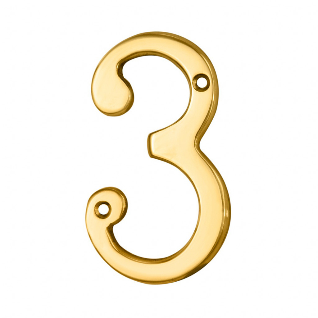 Carlisle Brass Numeral 3 – Face Fix 76mm