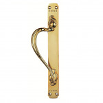 Carlisle Brass Laurin Pull Handle on 384mm x 42.5mm Backplate R/H & L/H – Polished Brass